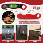 AWLKIM Digital Meat Thermometer for Cooking - IP67 Waterproof Kitchen Thermometer with Backlight and Hold, Fast Instant Read Thermometer, Candy Making, Outside Grill, Stocking Stuffers for Men-2 Pack