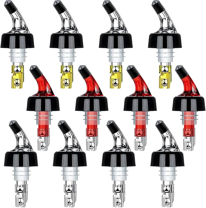 Automatic Measured Bottle Pourer - Quick Shot Spirit Measure Pourer Drinks Wine Cocktail Dispenser Home Bar Tools - 1oz/30ml (12 pack)