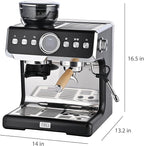 Tru Fully Automatic 19 Bar Espresso Machine with Grinder