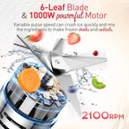 Blender for Smoothies, 1000W Glass Blender for Kitchen Countertop with 48oz Glass Jar Ice Crusher or Juice, Milkshake, Dessert