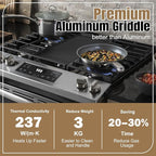 Upgraded WB31X24738 Griddle Replacement for GE Appliance Stove Cooktop, Nitriding Process Marble Style Non-stick Coating, 19.5"×9" Extra-Large Integrated Griddle Plate for GE Gas Stove Top Center