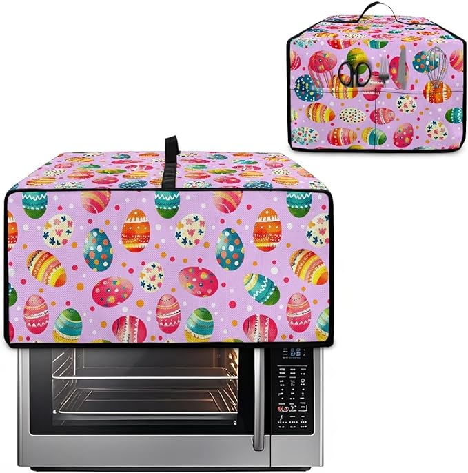 Easter Egg Polka Dot Print Toaster Oven Dust Cover for Easter Decor, Microwave Oven Cover, Stain-proof Case Fits Most Kitchen Small Appliances, (Small-14.5*18.46*9 inches)