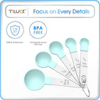 TILUCK Measuring Cups & Spoons Set, Stackable Cups and Spoons, Nesting Measure Cups with Stainless Steel Handle, Kitchen Gadgets for Cooking & Baking (Green)