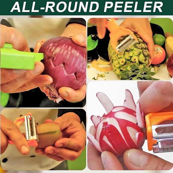 Multifunctional Kitchenware Set - Stainless Steel Dual Julienne & Vegetable Peeler, Easy Clean, Multipurpose, Portable, Grip Handle
