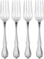 Oneida Silverware Set, True Rose Everyday Salad Forks 4-Piece Flatware Set, Service For 4, 18/0 Stainless Steel, Mirror Finish, Dishwasher Safe, Home & Kitchen Utensils, Salad Fork (Silver, 4 Pieces)