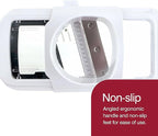 Zyliss Easy Control Handheld Slicer - Vegetable Slicer & Chopper - Fruit Cutter - Handheld Slicer with Two Stainless Steel Blades - Dishwasher Safe - White/Red, 13 inches