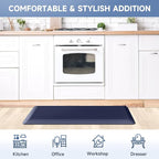 StepRite 4/5 Inch Thick Kitchen Mat Anti Fatigue Mat Kitchen Rugs Kitchen Decor Non-Slip, Stain & Water Resistant, Kitchen Mats Desk Mat for Kitchen, Office, Workshop, Blue, 17'' x 39''