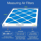 Nordic Pure 20x20x1 (19 1/2 x 19 1/2 x 3/4) Pleated Air Filters MERV 7 Plus Carbon 2 Pack