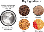 DR MILLS DM-7445 Coffee Grinder Electric,Spice and Herb Grinder, Blade & Cup Made with SUS304 Stainless Steel Food Grinders Electric
