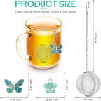 Set of 2 Tea Infuser for Loose Leaf Tea with Butterfly and Flower Charms - Stainless Steel Tea Strainers by NSTaygate