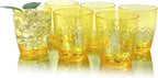 Set of 6 Hammered Style 15-ounce/430ml Acrylic Glasses Plastic Tumbler,BPA Free,Dishwasher Safe (Yellow)