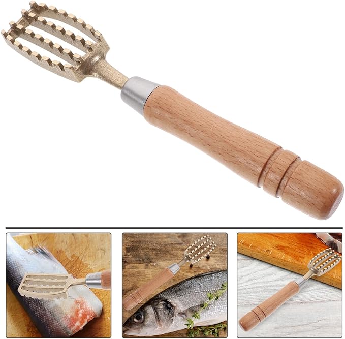 Ciieeo Fish Scale Planer 8.26In Manual Fish Scaler Scraper Tool Stainless Steel Seafood Cleaning Gadget for Home Kitchen