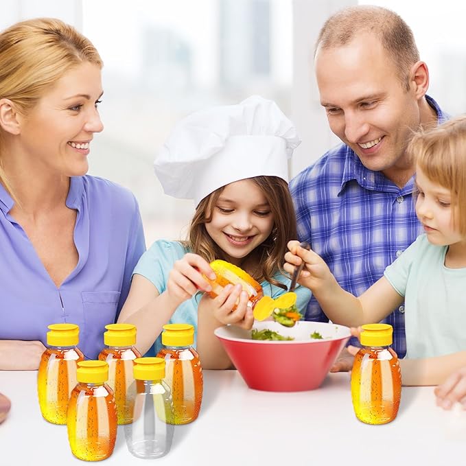 Honey Bottle, 24 Pcs 8 Oz Plastic Honey Squeeze Bottles Honey Bottles Small Honey Jars, Honey Container For Sauces Syrup Storing And Dispensing