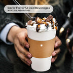 JOLLY PARTY [50 Pack] 16 oz Paper Coffee Cups, Disposable Paper Coffee Cup with Lids, Sleeves, and Stirrers, Hot/Cold Beverage Drinking Cup for Water, Juice or Tea, Suitable for Home, Shops and Cafes
