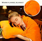 Fruit Throw Blanket and Pillow Set, Travel Blanket Compact Convenient Bed Throw Pillows with Airplane and Car Suitable for Office Nap Time (F, 67in x 39in)