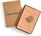 Solino Home Cotton Linen Napkins Set of 4 - Hemstitch Peach Bloom Dinner Napkins Cloth 20 x 20 Inch for Valentines - Handcrafted and Machine Washable