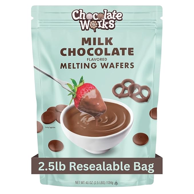 Chocolate Works Milk Chocolate Melting Chocolate Wafers, 2.5lb (Pack of 1)
