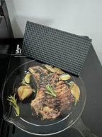 Firsgrill 8.3"×4.3" Heavy-duty Cast Iron Grill Burger Press and Meat Steak with Wood Handle for Blackstone Camp Chef Pitboss Weber Griddle Grills (Rectangle)