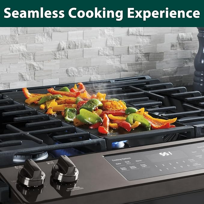 WB31X24738 WB31X49806 Griddle Replacement Parts for GE Gas Stove Top Cast Iron Appliance Griddles 19.5’’ x 9’’ Range Cooktop Griddles Pan JGBS66REKSS JGBS66REK3SS 30In Center Griddle Plate 1 Pcs