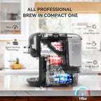 Multi-Capsule Coffee Maker, Hot/Cold Coffee Maker, Milk, ESE Pod Ground Coffee, Cafeteria, 19 Bar, 5 in 1 (Color : H2B M1A BK, Size : CHINA_EU)