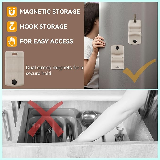 2 Pack Canning Jar Opener with Magnets, Mason Jar Opener For Canning Lids, Regular and Wide Mouth Lids, Powerful Magnet for Easy Refrigerator Storage, Releases Vacuum Seal– Patent Pending(Beige)