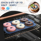 Nonstick Silicone Donut Pan: 4 Inch Doughnut Pan with Metal Frame - Silicone Donut Molds for Baking Gluten Free Glazed Vegan Protein Donuts Bagel - for Oven Kitchen - Home Bakers Housewife