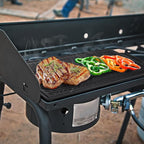 GGC Cast Iron Reversible Grill Griddle for Stove Top, Flat Griddle for Gas Grills, Flat and Ribbed Double-Side to Use, Non-Stick Griddle Plate Top Outdoor Cooking (20" x 9")