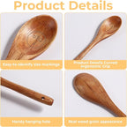 Set of 4 Wooden Measuring Spoons Measuring Spoons Cups Baking Utensil Natural Wooden Measuring Set for Dry Ingredients Coffee Powder (1TBSP+1TSP+1/2TSP+1/4TSP)