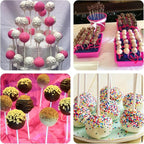 900-PCS Cake Pop Sticks and Wrappers Kit, Including 300pcs 6-inch Paper Lollipop Sticks, 300pcs Parcel Bags, 300pcs Gold Twist Ties for Lollipop, Hard Candy, Chocolate, Marshmallows, and Fruit Skewers