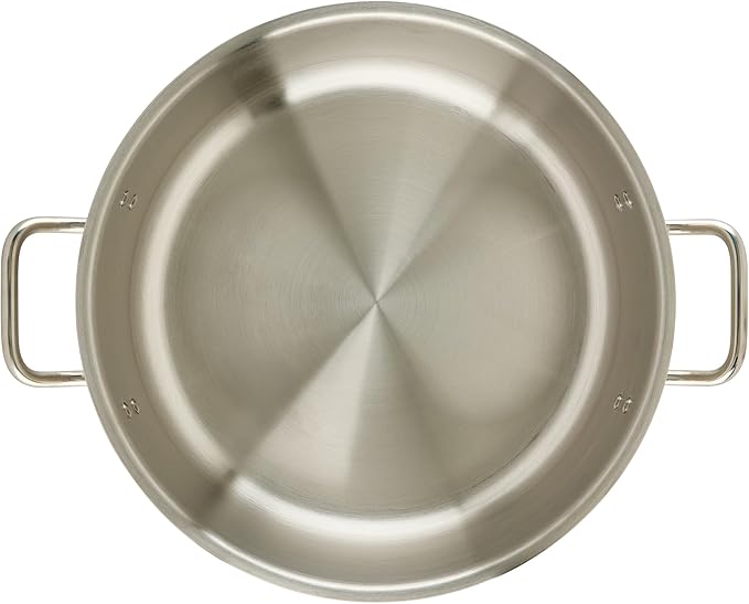Winco Commercial-Grade Stainless Steel Brazier with Lid, 15 Quart