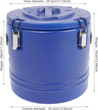 Eapmic 21.1Qt Insulated Food Container, Stainless Steel Container, 20L Commercial Soup Carrier 12 Hours Heat Preservation for Hot and Cold Food Storage Restaurant Canteen Home Lunch Use (Blue, 20L)