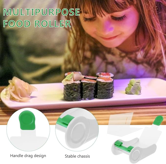 SHERCHPRY Multipurpose Sushi Roller Food Rolling Tool for Meat Vegetables Egg Rolls and Grape Leaves Easy to Use Kitchen Gadget