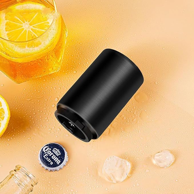 2PCS Automatic Bottle Opener - Down-Pop Off Beer Bottle Opener with Magnetic Cap Catcher, Home Bars Kitchen Cool Bartender Tools