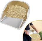 Feed Scoop for Livestock, Stainless Steel Feed Grain Scoop – with Dual-Side Handles, Stackable One-Piece Design, Durable Poultry Feed Scoops – for Chicken & Bird Raising, Gardening and Farm