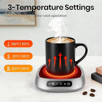 Coffee Mug Warmer, USB Cup Warmer for Desk with 3-Temp Touch Control, 10W Fast Heating Pad for Coffee Tea Milk, 8H Auto-Off, Fits Mugs & Milk Cartons (Gray)