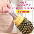 Pineapple Corer, [Upgraded, Reinforced, Thicker Blade] Newness Premium Pineapple Corer Remover, Stainless Steel Pineapple Core Tool for Home & Kitchen with Sharp Blade for Diced Fruit Ring (Pink)