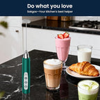 Sakgos Milk Frother Rechargeable Handheld-Electric Whisk 3 Speed Adjustable, Coffee Frother Wand with 3 Stainless Whisks, Electric Foam Maker, Drink Mixer Blender for Latte Cappuccino Matcha Egg