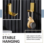 APLusee Brushed Gold Bathroom Towel Hooks 2 Pack, 304 Stainless Steel Robe Hooks for Bathroom Kitchen Garage, Wall Mounted