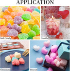 2 Pack Heart Silicone Molds Non-Stick Food Grade Silicone Molds Baking Mold Reusable Candy Mold,Used for Jelly, Homemade Treats, Candy, Chocolate,candle,lacquer seal Making Supplies