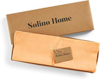 Solino Home Linen Cloth Placemats Set of 4-100% Pure Linen Peach Placemats 14 x 19 Inch for Valentines - Fete
