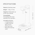 Aarke Carbonator lll with CO2 Cylinder, Sparkling & Carbonation Water Machine, Stainless Steel with PET BPA-Free Reusable Bottle Volume 1L/34 fl oz (Copper)