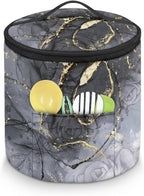 Electric Pressure Cooker Insulation Handbag Accessories Pockets Pressure Cooker Storage Bag Kitchen Decor, Rose Black Marble