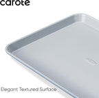 CAROTE 3-Piece Baking Pan Set - Bakeware Set, Baking Sheet Set Including 13 Inch 15 Inch 17 Inch Sheet Pan, Cookie Sheet for Baking, Royal Violet, Blue & Grey