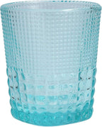 Fortessa Malcolm Double Old Fashioned Cocktail Glass 6 Pack, 11.5-Ounce, Pool Blue
