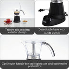 IMUSA 6 or 3 Cup Electric Espresso Maker Black Coffee Machine for Cuban Coffee, Moka and Espresso Drinks