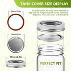 Canning Lids and Rings Regular Mouth, 24Pcs Split Type Metal Mason Jar Lids with Bands for Regular Mouth Ball, Kerr Jars - Food Grade with Silicone Airtight Seal Premium Small Canning Lids