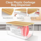 2 Pack Trash Bag Holder Under Sink Stackable, Plastic Garbage Dispenser with Lid, Trash Bag Storage Dispenser Roll Holder for Kitchen, Pantry, Laundry Room Organization