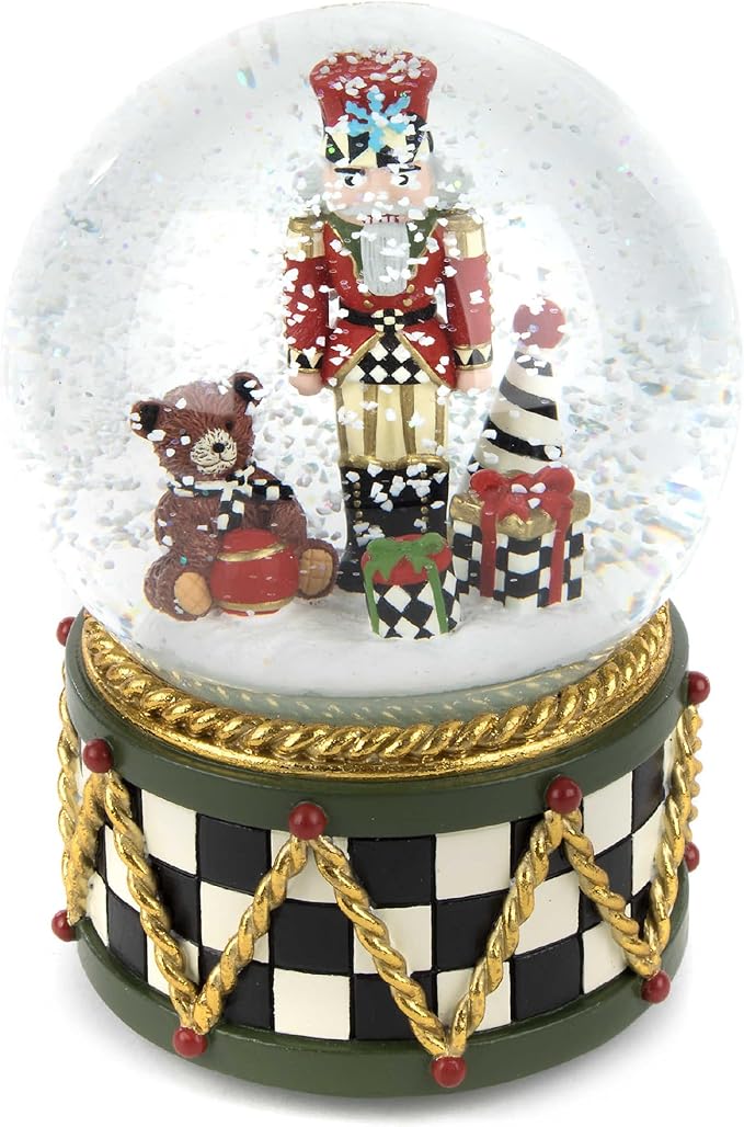 MACKENZIE-CHILDS Snow Globe, Christmas Decor for Living Room, Nutcracker