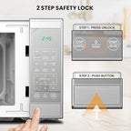 Total Chef 1.3 Cu Ft Microwave Oven – Compact Countertop Microwave, Small Stainless Steel Kitchen Appliance with Digital Touch, Pre-Set Functions, 12.8” Turntable, 1100 Watt, Microondas Pequeños