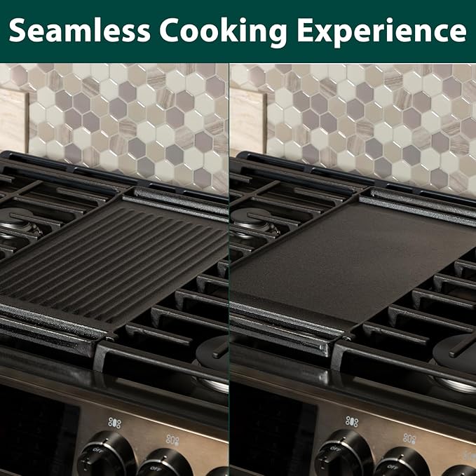 WB31X24998 WB31X24738 Stove Griddle Replacement Parts for GE Gas Stove Griddle Plate JXGRILL1 Reversible Cast Iron Griddle Pan Gas Cooktop JGS760SPSS JGBS66REK4SS GE Appliance Accessories 1 Pack
